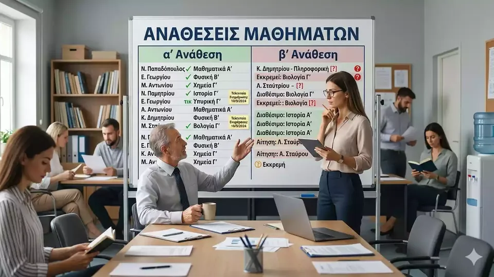 Νέες Αναθέσεις Μαθημάτων Γυμνασίου και ΓΕΛ από το 2026-2027