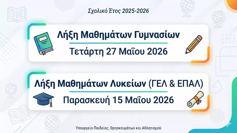 Λήξη μαθημάτων 2025-2026