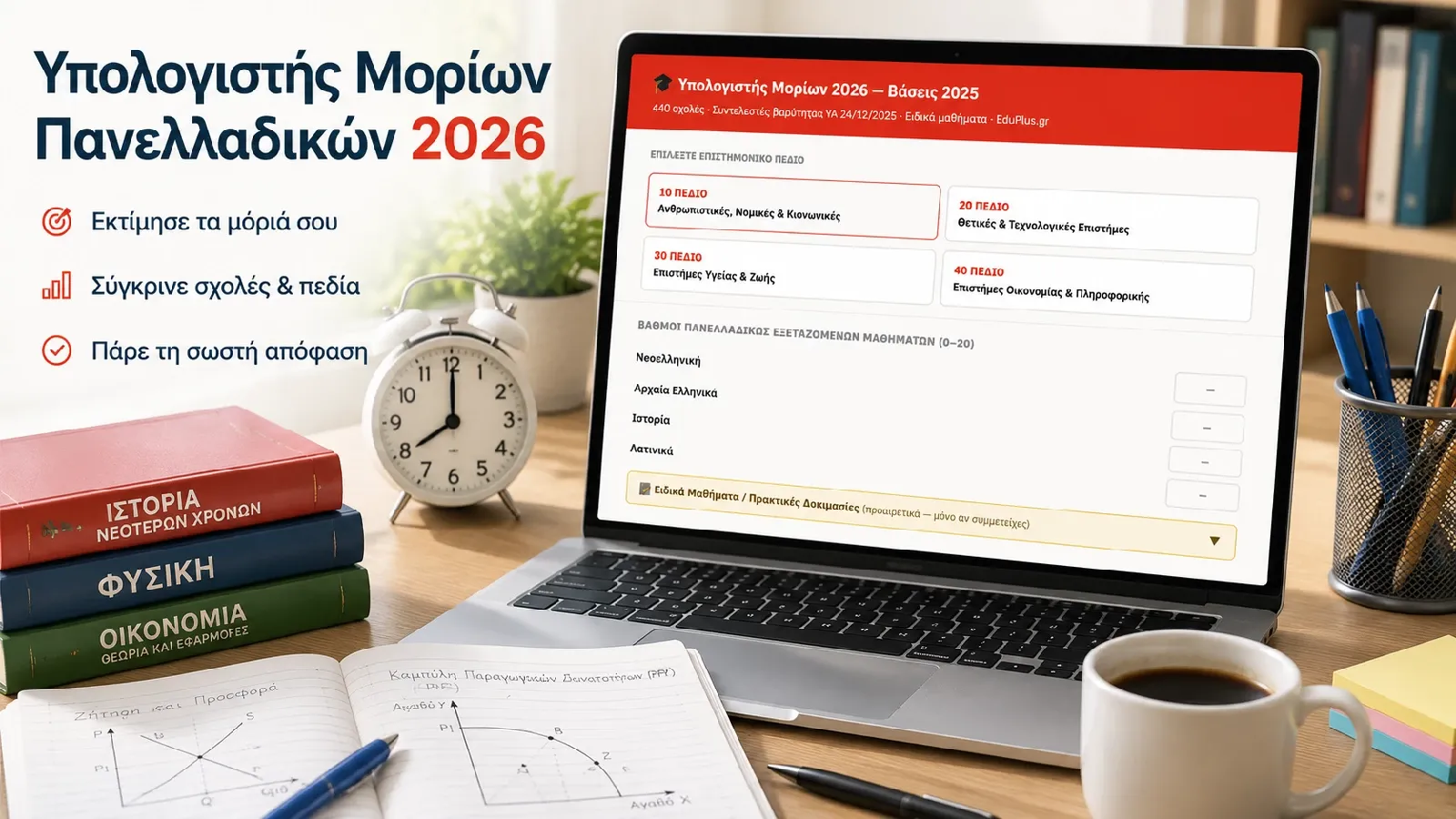 Υπολογιστής Μορίων Πανελλαδικών 2026
